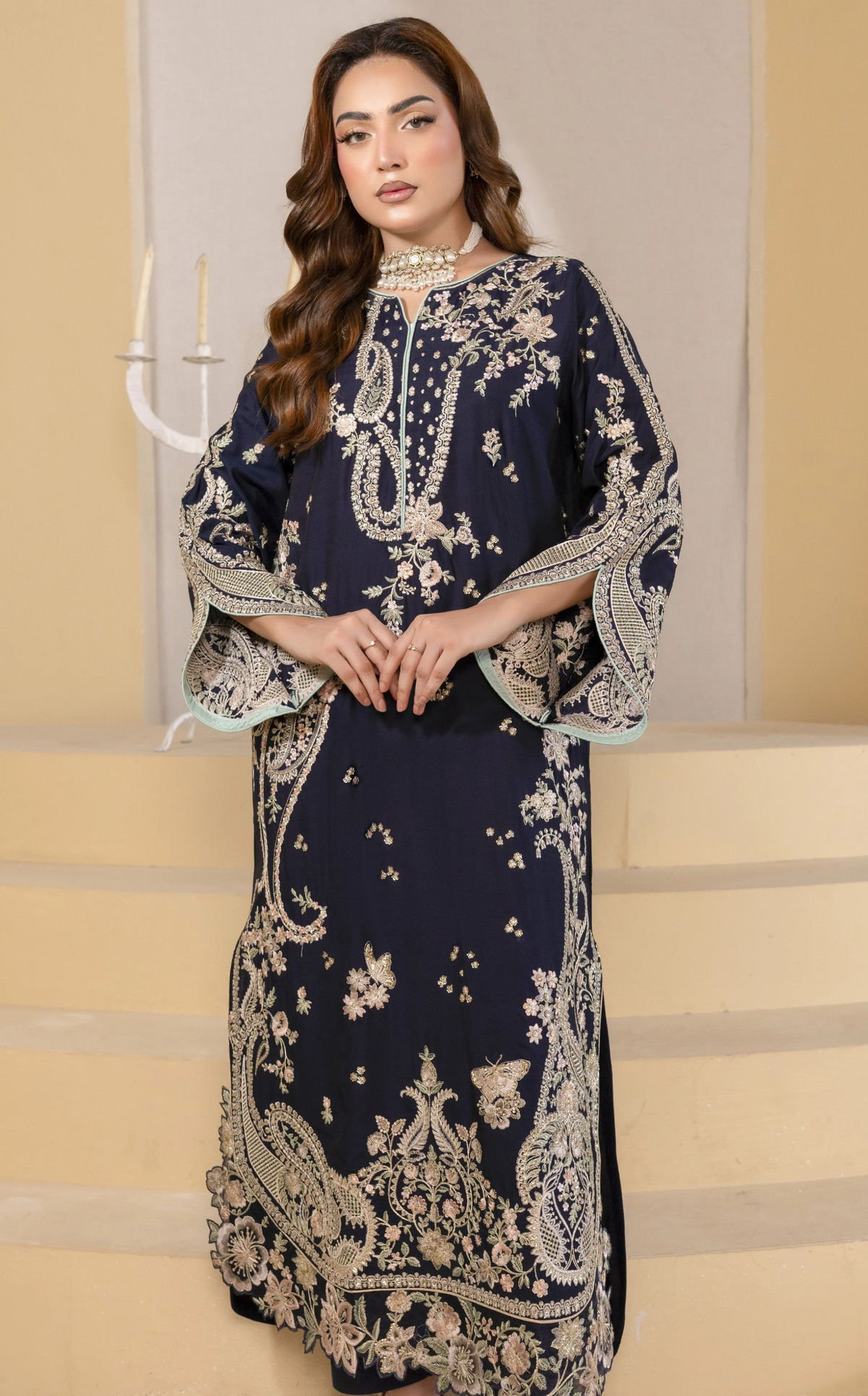 Royal Blue Embroidered Suit