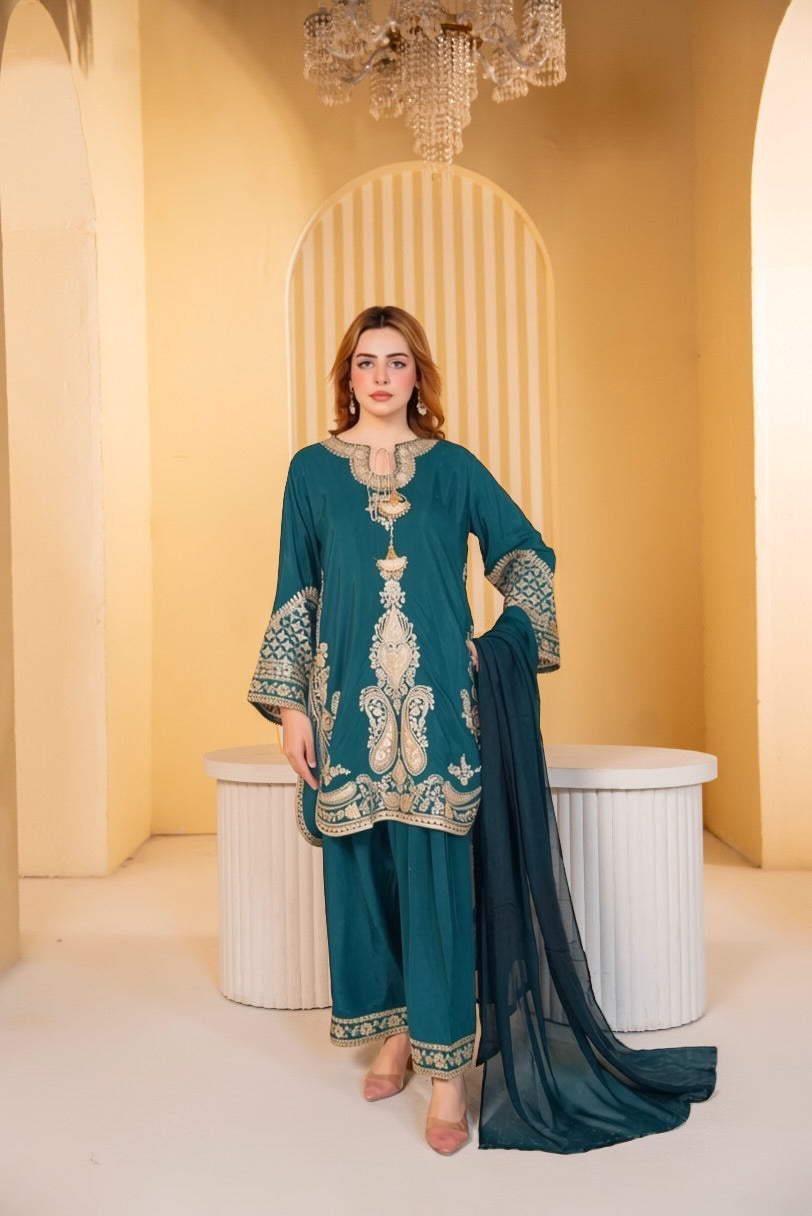 Midnight Gold Embroidered Suit