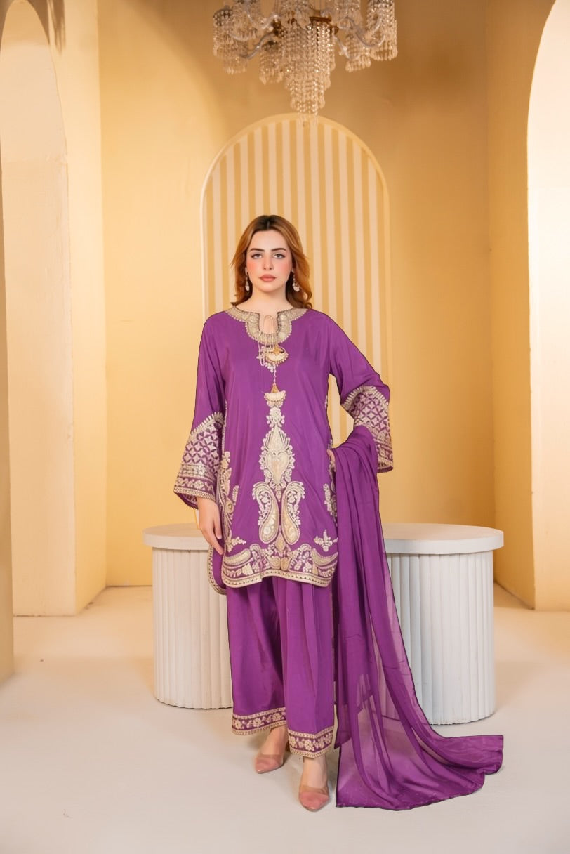 Midnight Gold Embroidered Suit