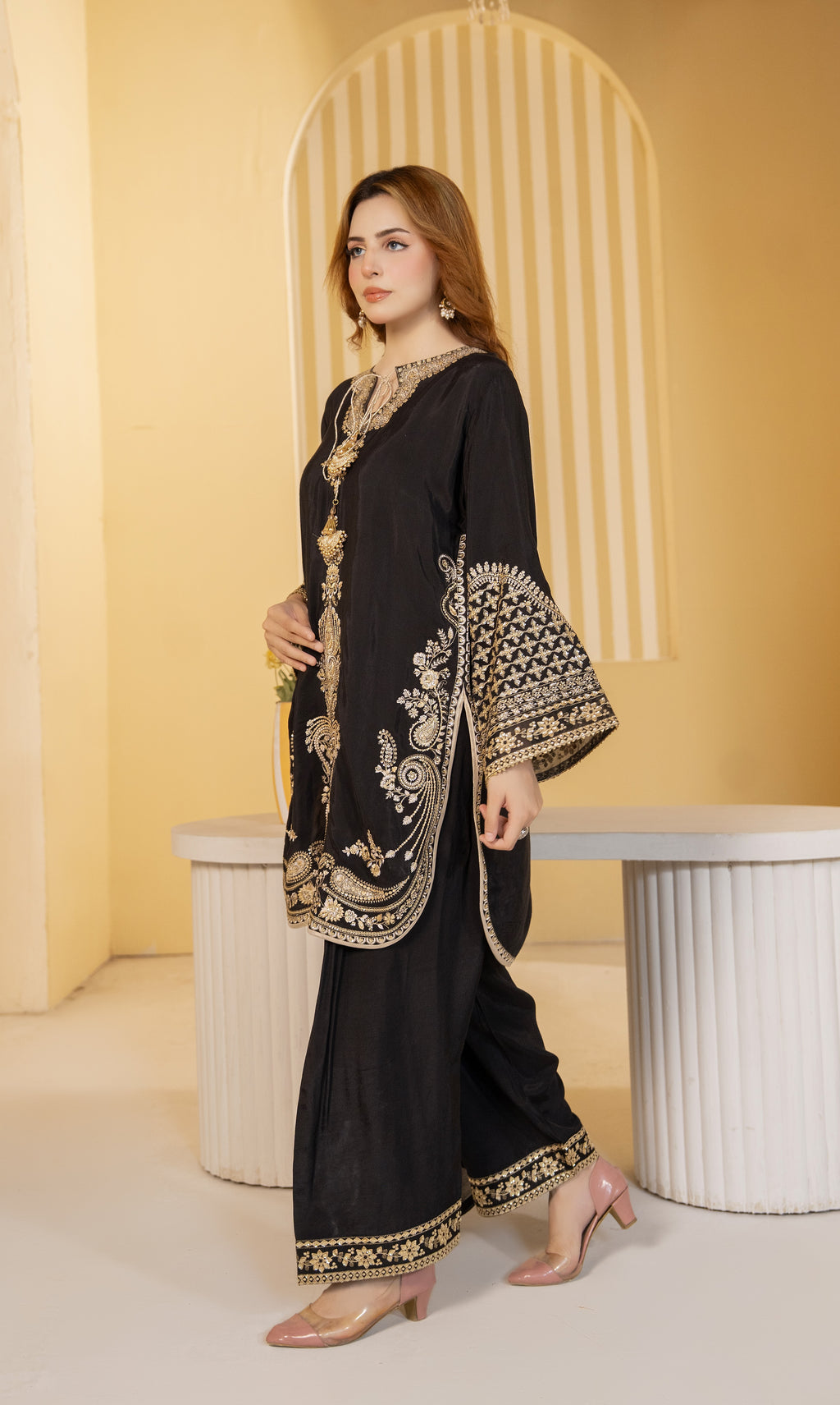 Midnight Gold Embroidered Suit