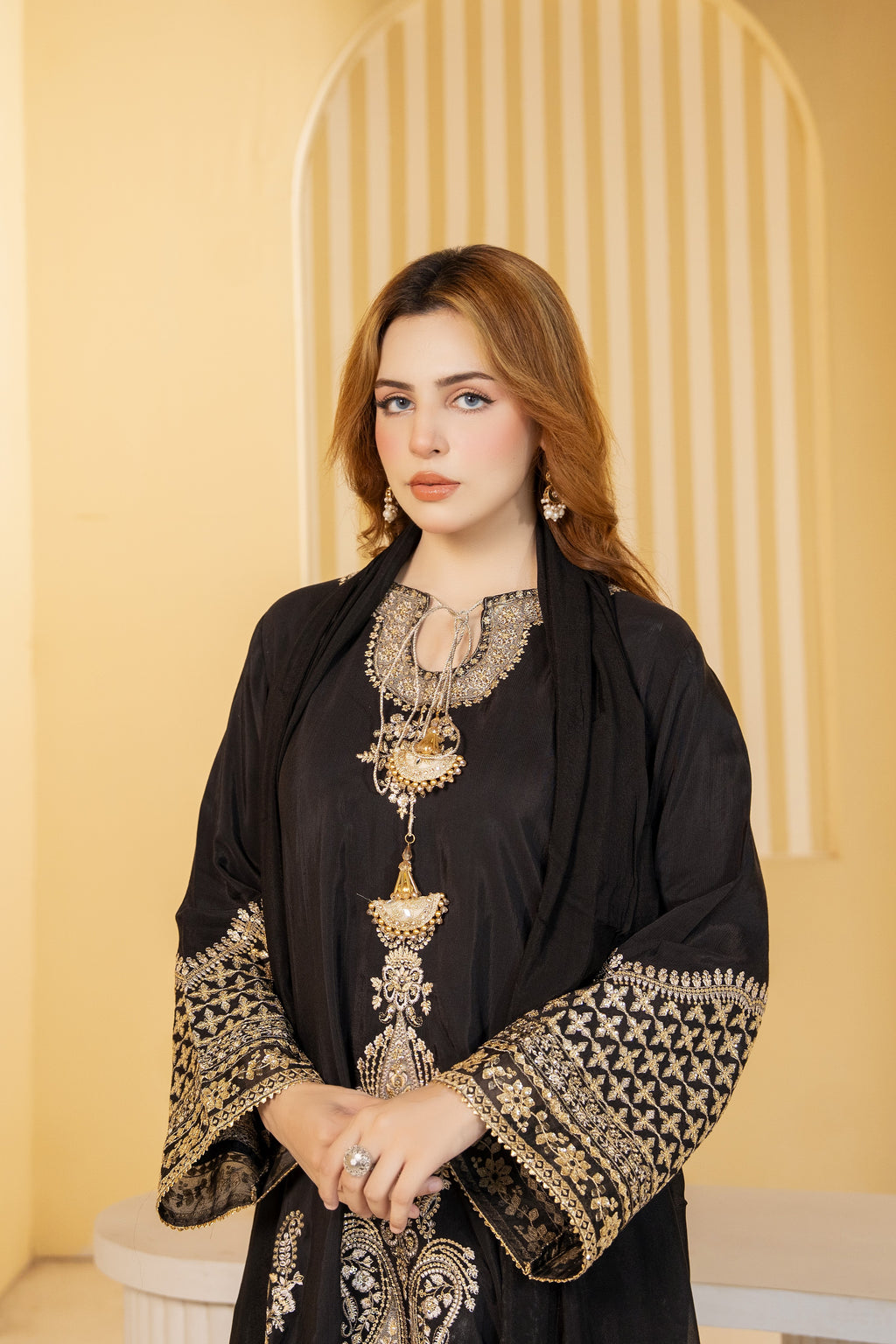 Midnight Gold Embroidered Suit