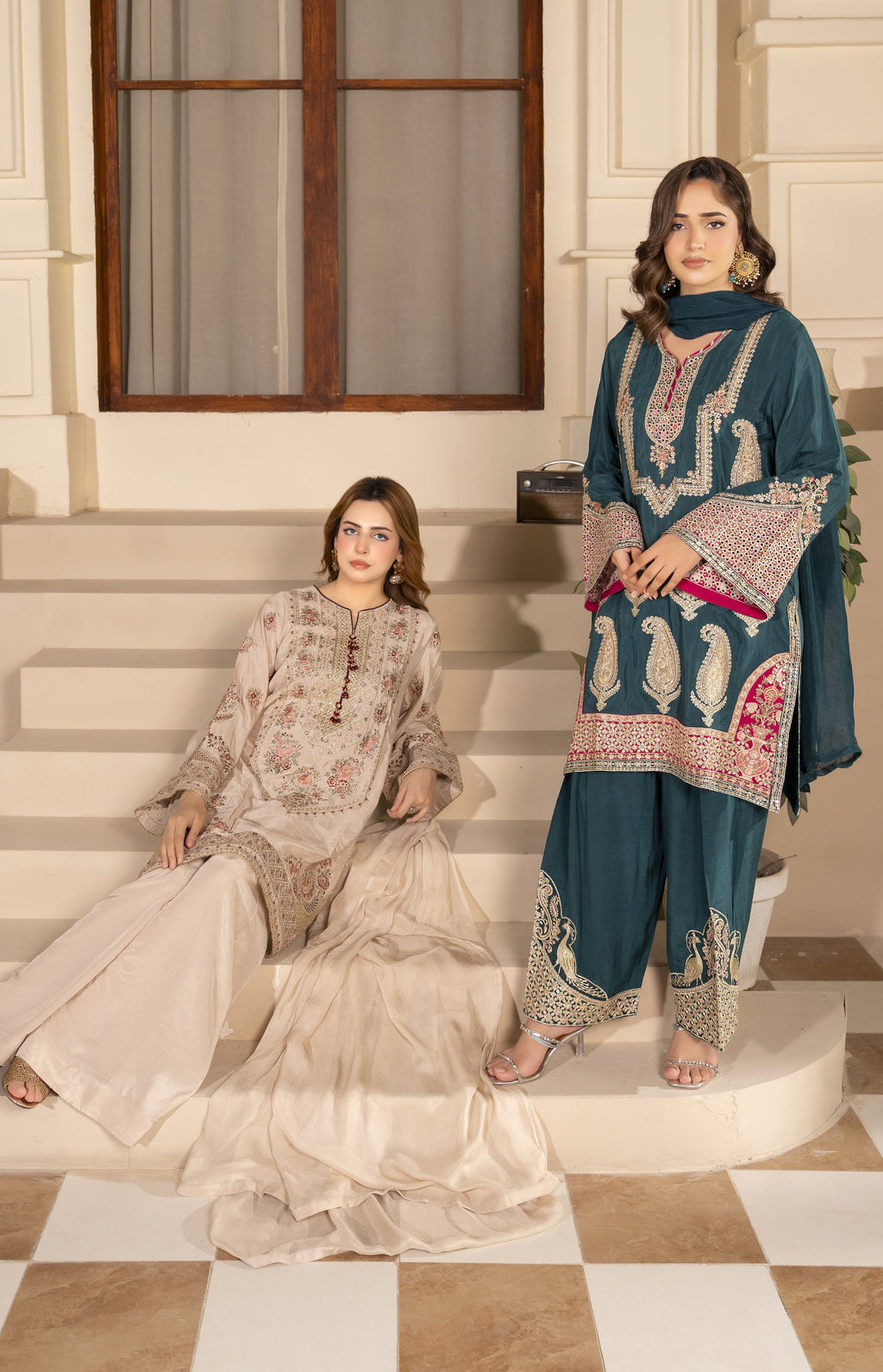 Floral Embroidered 3-Piece Suit