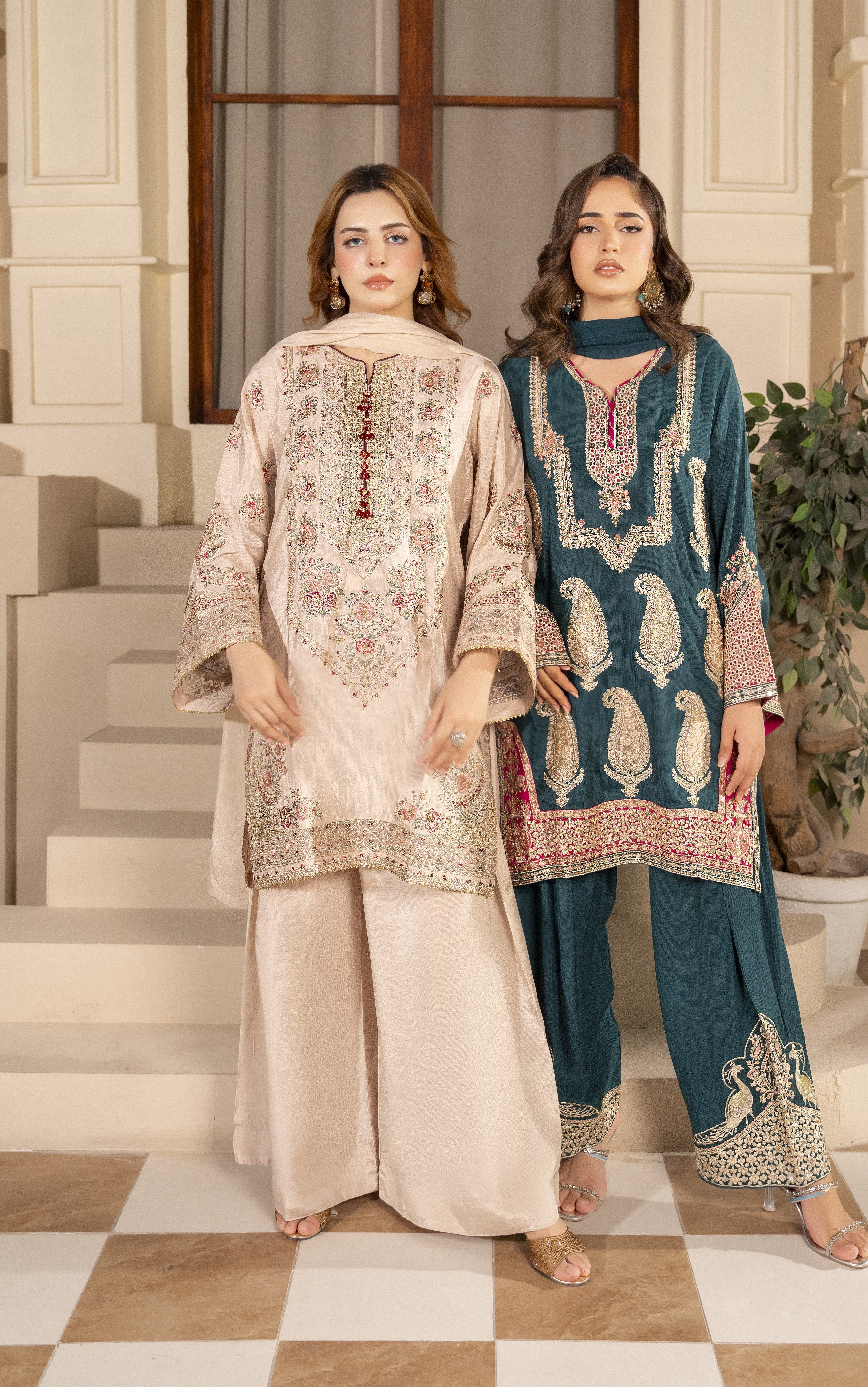 Floral Embroidered 3-Piece Suit