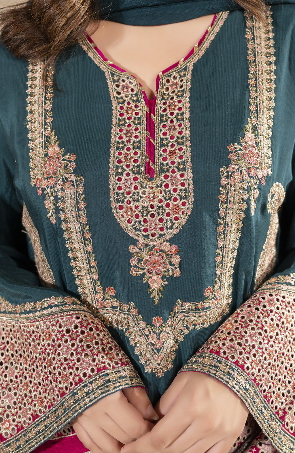 Floral Embroidered 3-Piece Suit