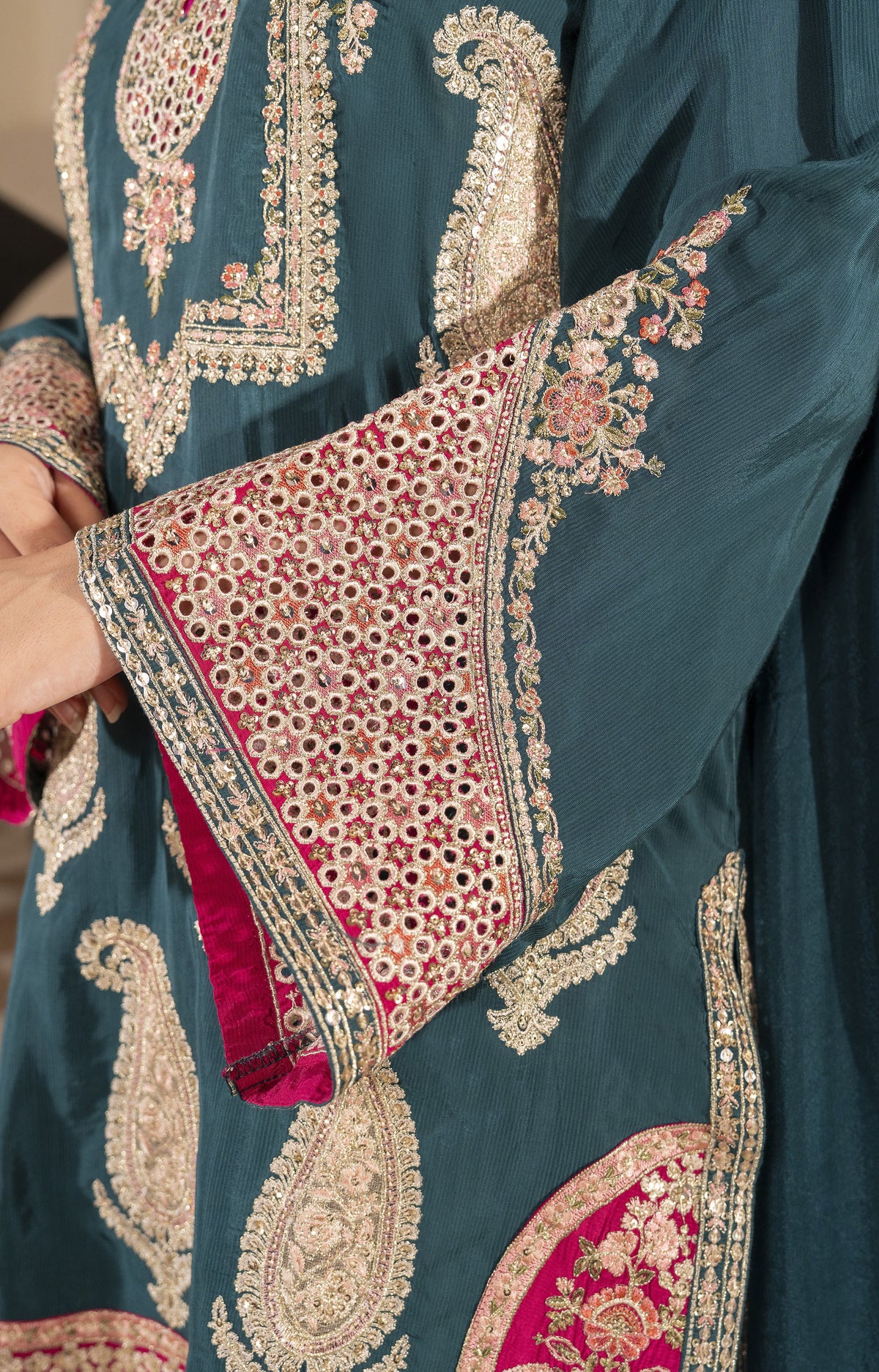 Floral Embroidered 3-Piece Suit