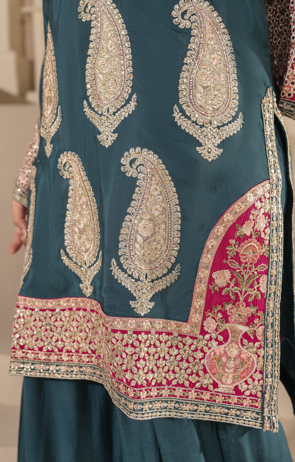 Floral Embroidered 3-Piece Suit