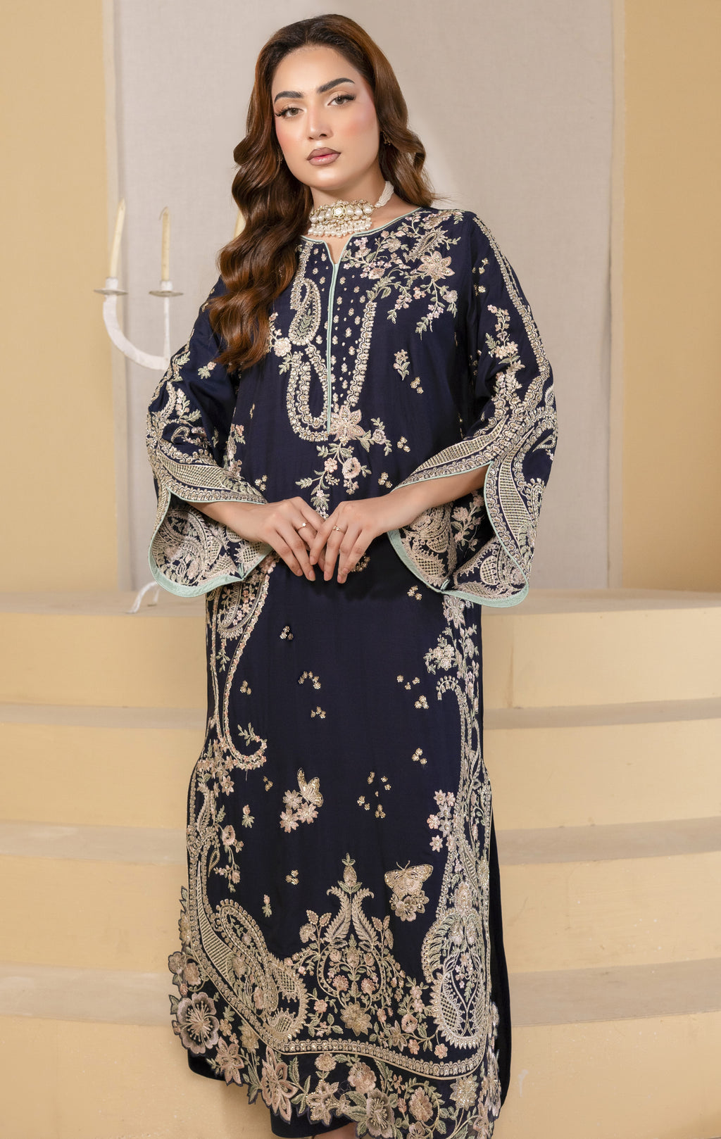 Royal Blue Embroidered Suit