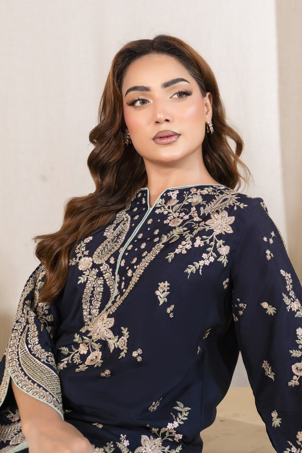 Royal Blue Embroidered Suit