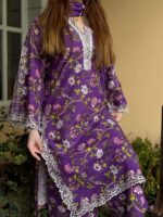 3pcs khaddar embroidered work